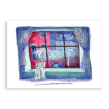 Son watches his mother...