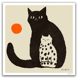 Proud Mama Cat with her Spotted Kitten