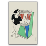 Jukebox POSTCARD by Leonor Zamith