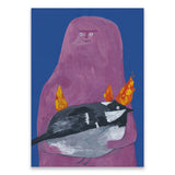 Selfportrait with burning coal tit