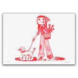 Dog Park Riso Print Red #4