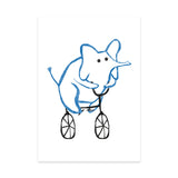 An elephant riding a bicycle